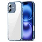 For iPhone 16 Plus PC Hybrid TPU Airbag Shockproof Phone Case(Transparent Blue) - 1