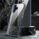 For iPhone 16 PC Hybrid TPU Airbag Shockproof Phone Case(Transparent Blue) - 2