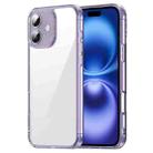 For iPhone 16 PC Hybrid TPU Airbag Shockproof Phone Case(Transparent Purple) - 1