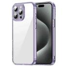 For iPhone 15 Pro Max PC Hybrid TPU Airbag Shockproof Phone Case(Transparent Purple) - 1