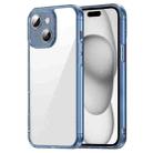 For iPhone 15 Plus PC Hybrid TPU Airbag Shockproof Phone Case(Transparent Blue) - 1