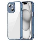 For iPhone 15 PC Hybrid TPU Airbag Shockproof Phone Case(Transparent Blue) - 1