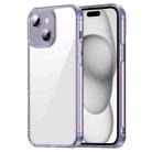 For iPhone 15 PC Hybrid TPU Airbag Shockproof Phone Case(Transparent Purple) - 1