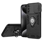 For Samsung Galaxy S25 5G Camshield Ring Holder Phone Case(Black) - 1