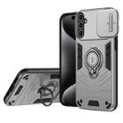 For Samsung Galaxy S25 5G Camshield Ring Holder Phone Case(Grey) - 1