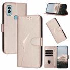 For Kyocera Android One S10 / S9 Triangle Pattern Buckle Clasp Leather Phone Case(Rose Gold) - 1