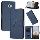 For Kyocera Basio 4 / Kantan Sumaho 2 A001KC Triangle Pattern Buckle Clasp Leather Phone Case(Royal Blue) - 1