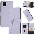 For Kyocera Kantan Sumaho3 A205KC Triangle Pattern Buckle Clasp Leather Phone Case(Light Purple) - 1