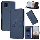 For Kyocera Kantan Sumaho3 A205KC Triangle Pattern Buckle Clasp Leather Phone Case(Royal Blue) - 1