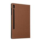 For Samsung Galaxy Tab S8+ / Tab S8 Plus /  Tab S7 FE / Tab S7+ / T970 Fabric Texture Horizontal Flip PU Leather Case with Holder(Brown) - 2