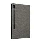 For Samsung Galaxy Tab S8+ / Tab S8 Plus /  Tab S7 FE / Tab S7+ / T970 Fabric Texture Horizontal Flip PU Leather Case with Holder(Grey) - 2