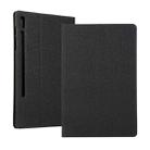 For Samsung Galaxy Tab S8+ / Tab S8 Plus /  Tab S7 FE / Tab S7+ / T970 Fabric Texture Horizontal Flip PU Leather Case with Holder(Black) - 1