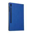 For Samsung Galaxy Tab S8+ / Tab S8 Plus /  Tab S7 FE / Tab S7+ / T970 Fabric Texture Horizontal Flip PU Leather Case with Holder(Blue) - 2