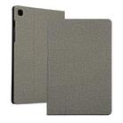 For Samsung Galaxy Tab A7 / T500 Fabric Texture Horizontal Flip PU Leather Case with Holder(Grey) - 1