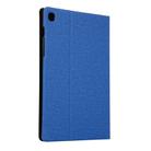 For Samsung Galaxy Tab A7 / T500 Fabric Texture Horizontal Flip PU Leather Case with Holder(Blue) - 3