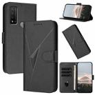 For TCL 20 R 5G Triangle Pattern Buckle Clasp Leather Phone Case(Black) - 1
