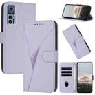 For TCL 30 5G / 30+ Triangle Pattern Buckle Clasp Leather Phone Case(Light Purple) - 1