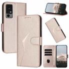 For TCL 40 XE / 40 NxtPaper 5G Triangle Pattern Buckle Clasp Leather Phone Case(Rose Gold) - 1