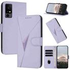For TCL 40 R 5G Triangle Pattern Buckle Clasp Leather Phone Case(Light Purple) - 1