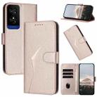 For TCL 50 5G / 50 XE / 50 XE NXTpaper Triangle Pattern Buckle Clasp Leather Phone Case(Rose Gold) - 1
