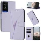 For TCL 50 5G / 50 XE / 50 XE NXTpaper Triangle Pattern Buckle Clasp Leather Phone Case(Light Purple) - 1