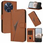 For TCL 50 XL 5G / 50 XL NxtPaper Triangle Pattern Buckle Clasp Leather Phone Case(Brown) - 1