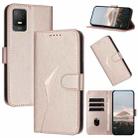 For TCL 403 Triangle Pattern Buckle Clasp Leather Phone Case(Rose Gold) - 1