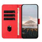 For TCL 501 Triangle Pattern Buckle Clasp Leather Phone Case(Red) - 3