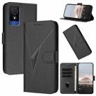 For TCL 501 Triangle Pattern Buckle Clasp Leather Phone Case(Black) - 1