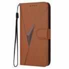 For TCL 502 Triangle Pattern Buckle Clasp Leather Phone Case(Brown) - 2