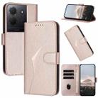 For TCL 503 Triangle Pattern Buckle Clasp Leather Phone Case(Rose Gold) - 1
