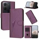 For TCL 503 Triangle Pattern Buckle Clasp Leather Phone Case(Dark Purple) - 1