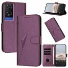 For TCL 505 Triangle Pattern Buckle Clasp Leather Phone Case(Dark Purple) - 1