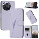 For TCL 60R 5G Triangle Pattern Buckle Clasp Leather Phone Case(Light Purple) - 1