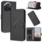 For TCL 60R 5G Triangle Pattern Buckle Clasp Leather Phone Case(Black) - 1