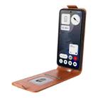 For Nothing Phone 3a Magnetic Vertical Flip Leather Phone Case with Buckle(Brown) - 3