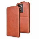 For Realme P3 Ultra 5G Magnetic Vertical Flip Leather Phone Case with Buckle(Brown) - 2