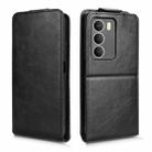 For Realme 14x 5G Malaysia / V70 Magnetic Vertical Flip Leather Phone Case with Buckle(Black) - 2