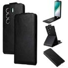 For Tecno Camon 40 4G Magnetic Vertical Flip Leather Phone Case with Buckle(Black) - 1