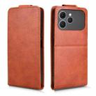 For Tecno Spark 40 4G Magnetic Vertical Flip Leather Phone Case with Buckle(Brown) - 2