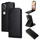 For vivo V50 Lite 5G Global Magnetic Vertical Flip Leather Phone Case with Buckle(Black) - 1