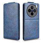 For vivo X200s 5G Magnetic Vertical Flip Leather Phone Case with Buckle(Blue) - 2