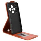For vivo X200s 5G Magnetic Vertical Flip Leather Phone Case with Buckle(Brown) - 3