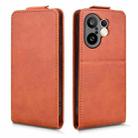 For vivo X200 FE / S30 Pro mini Magnetic Vertical Flip Leather Phone Case with Buckle(Brown) - 2