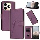 For ZTE Axon 60 Triangle Pattern Buckle Clasp Leather Phone Case(Dark Purple) - 1