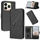 For ZTE Axon 60 Triangle Pattern Buckle Clasp Leather Phone Case(Black) - 1