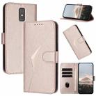 For ZTE Blade A32 Triangle Pattern Buckle Clasp Leather Phone Case(Rose Gold) - 1