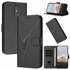 For ZTE Blade A32 Triangle Pattern Buckle Clasp Leather Phone Case(Black) - 1