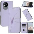 For ZTE Blade A35 Lite Triangle Pattern Buckle Clasp Leather Phone Case(Light Purple) - 1