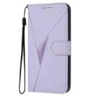 For ZTE Blade A35 Lite Triangle Pattern Buckle Clasp Leather Phone Case(Light Purple) - 2